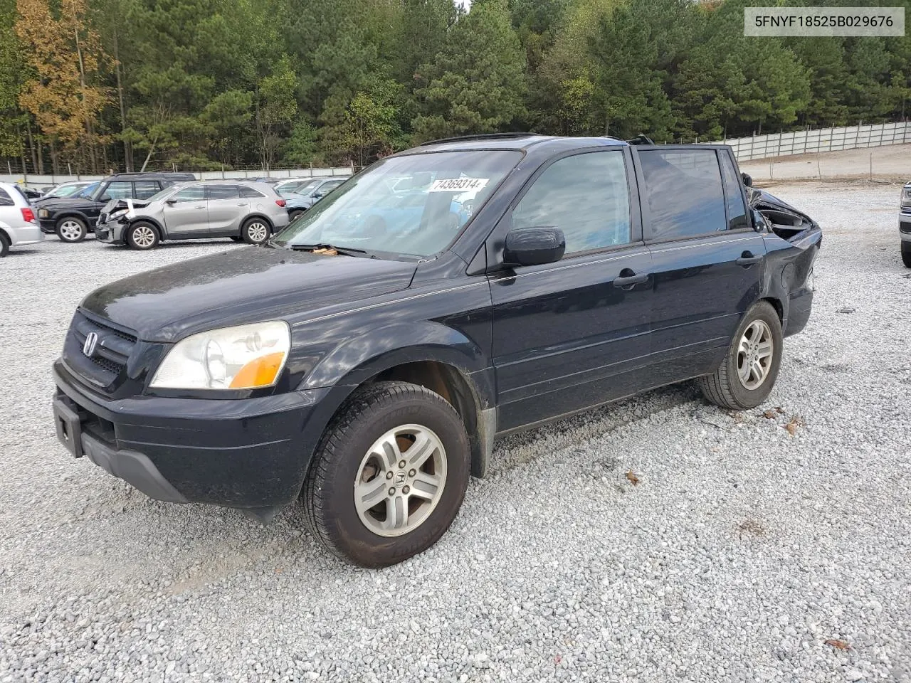 2005 Honda Pilot Exl VIN: 5FNYF18525B029676 Lot: 74369314