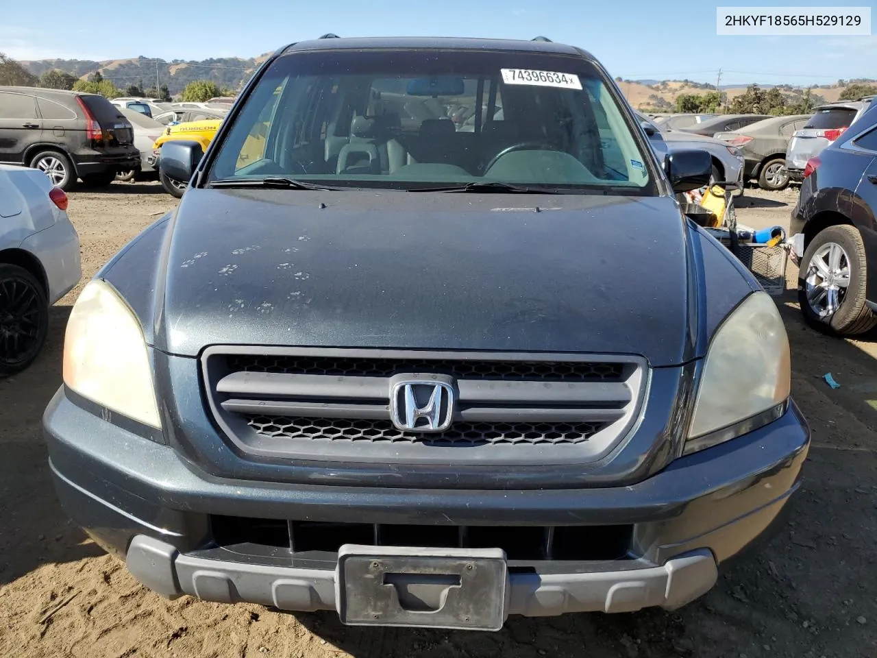 2005 Honda Pilot Exl VIN: 2HKYF18565H529129 Lot: 74396634