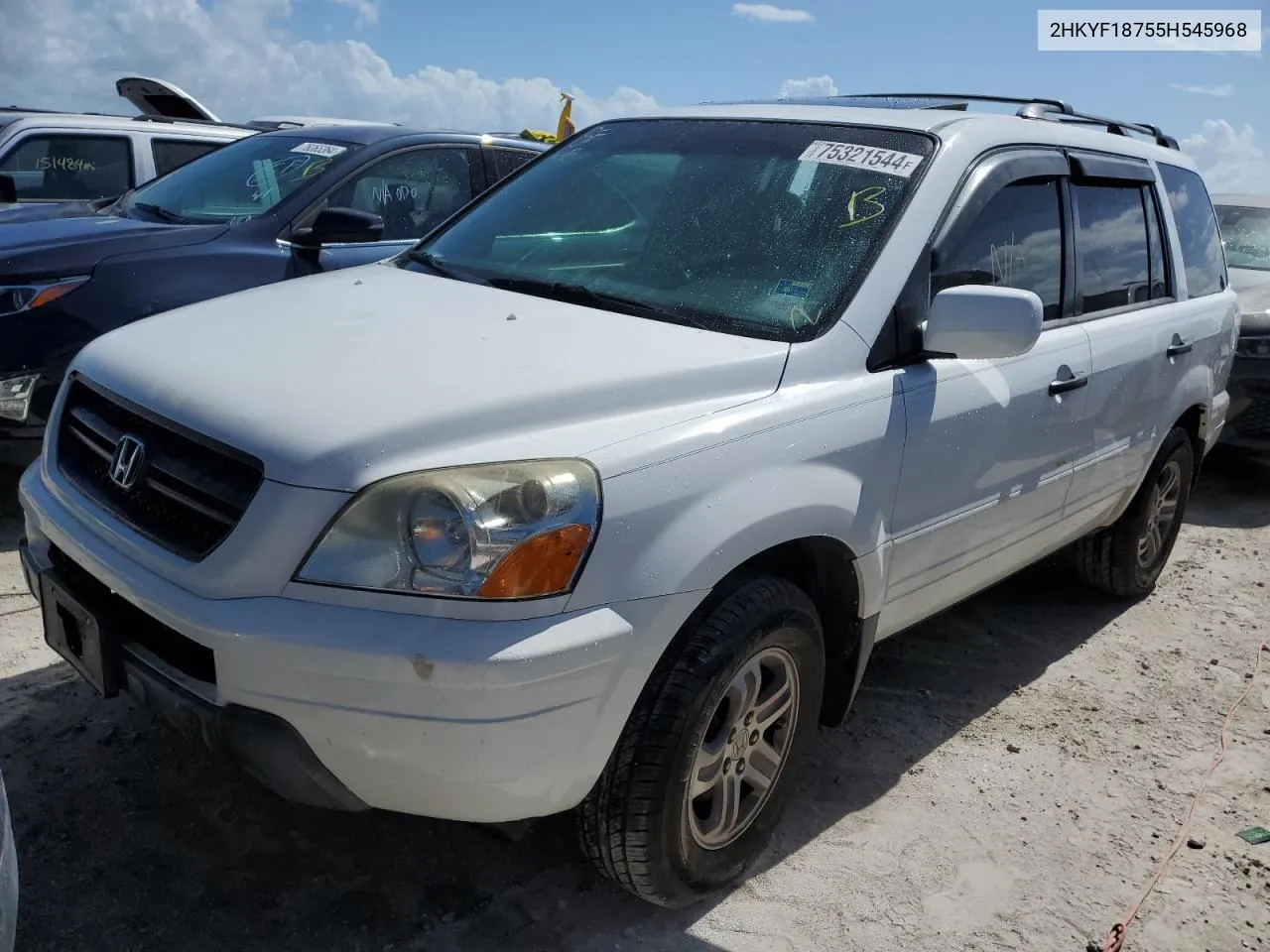 2005 Honda Pilot Exl VIN: 2HKYF18755H545968 Lot: 75321544