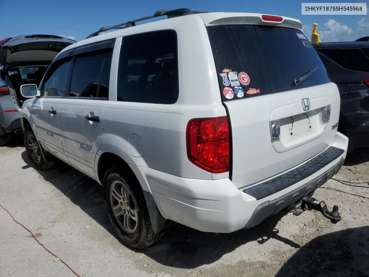 2005 Honda Pilot Exl VIN: 2HKYF18755H545968 Lot: 75321544