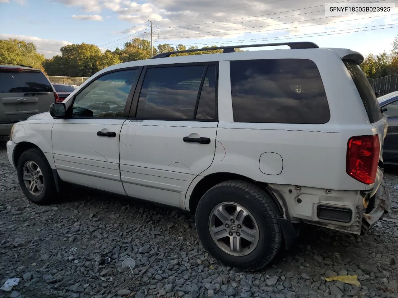 2005 Honda Pilot Exl VIN: 5FNYF18505B023925 Lot: 75453894