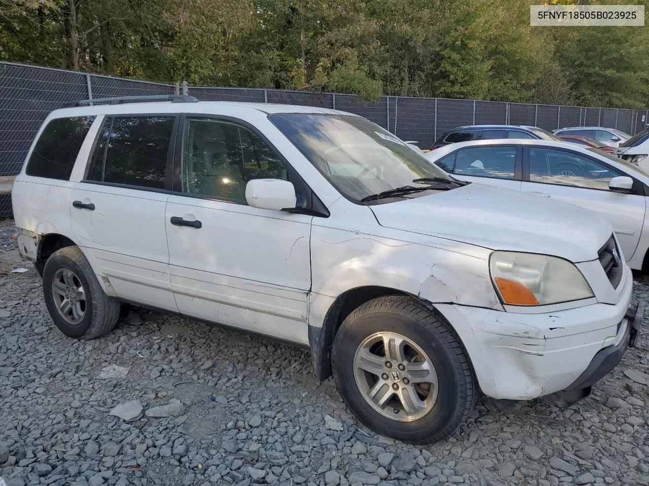 2005 Honda Pilot Exl VIN: 5FNYF18505B023925 Lot: 75453894