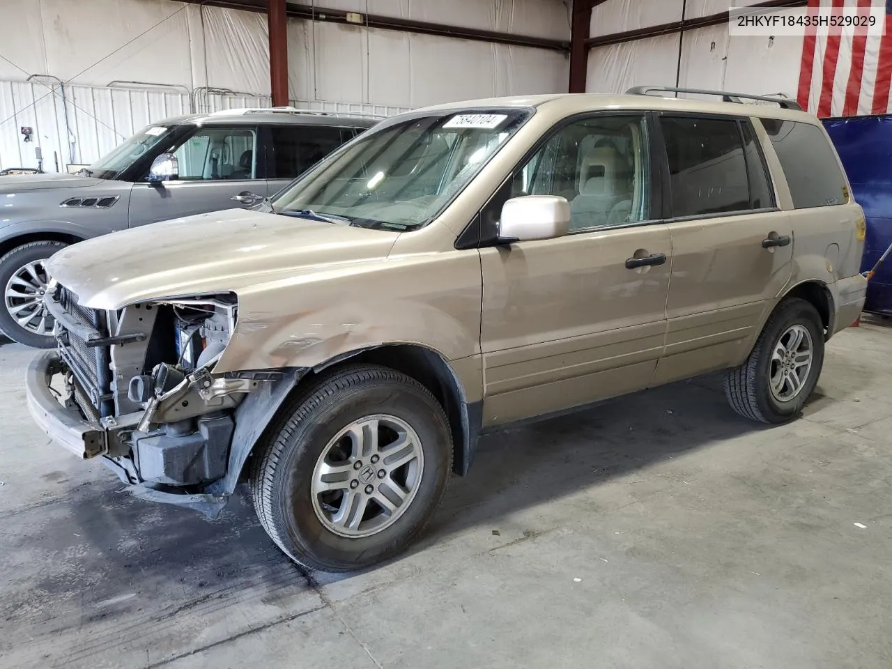 2005 Honda Pilot Ex VIN: 2HKYF18435H529029 Lot: 75840104