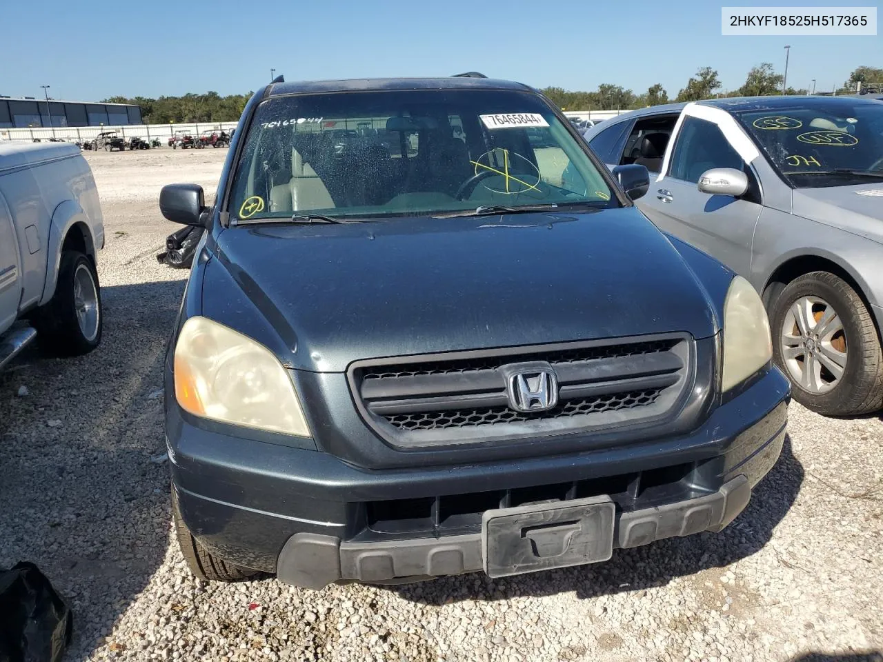 2005 Honda Pilot Exl VIN: 2HKYF18525H517365 Lot: 76465844