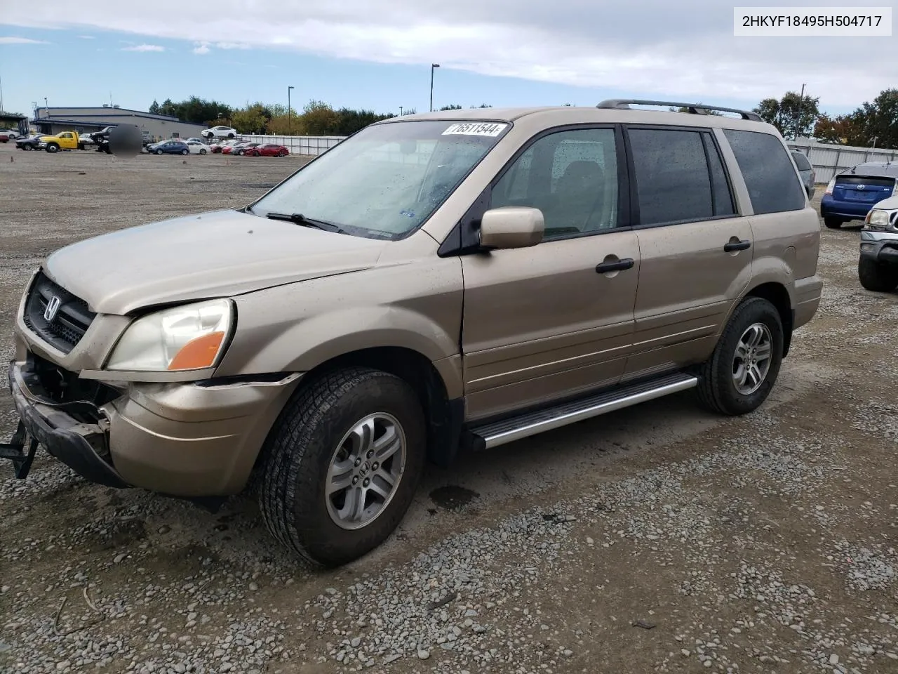 2005 Honda Pilot Ex VIN: 2HKYF18495H504717 Lot: 76511544