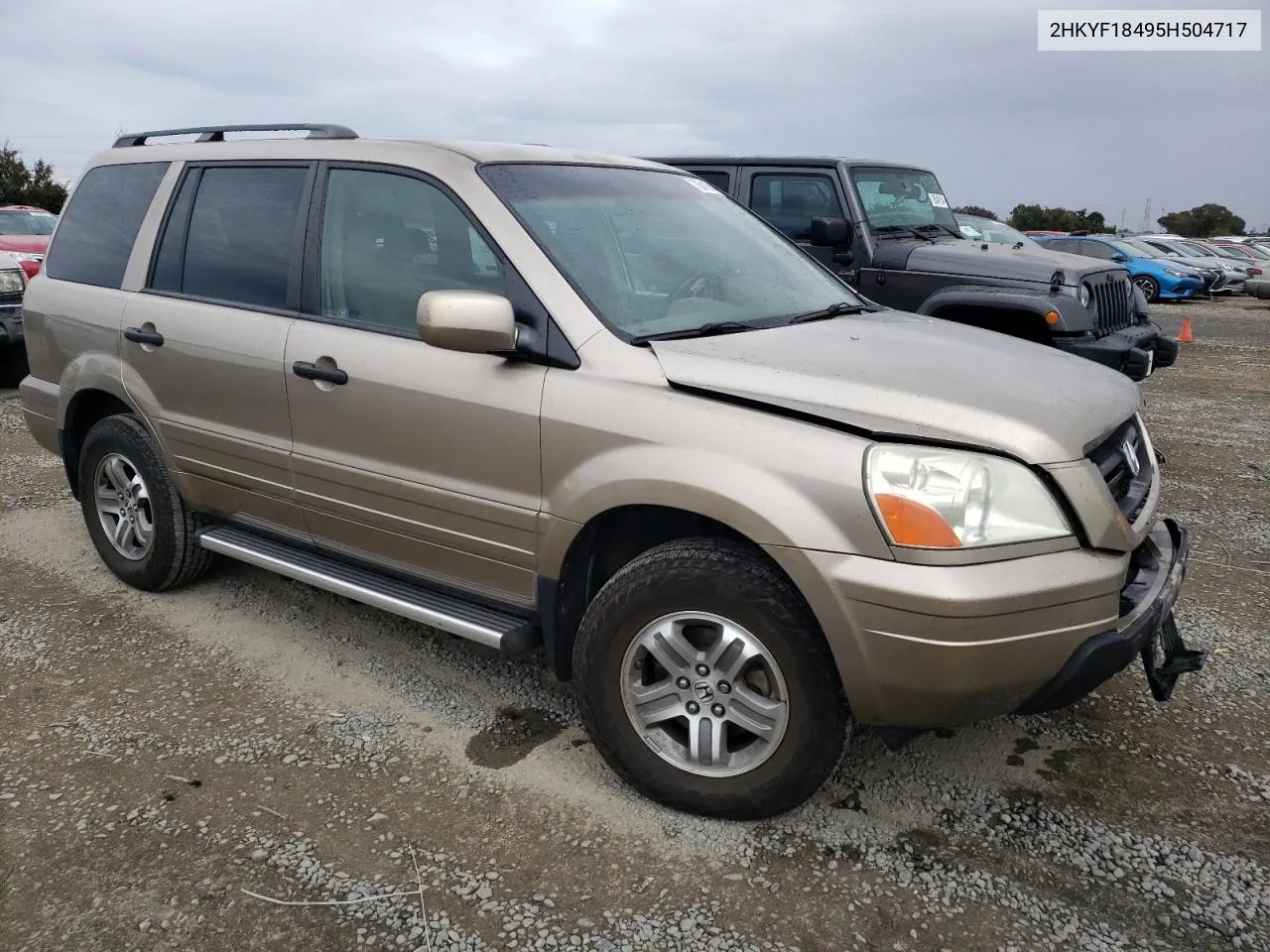 2005 Honda Pilot Ex VIN: 2HKYF18495H504717 Lot: 76511544