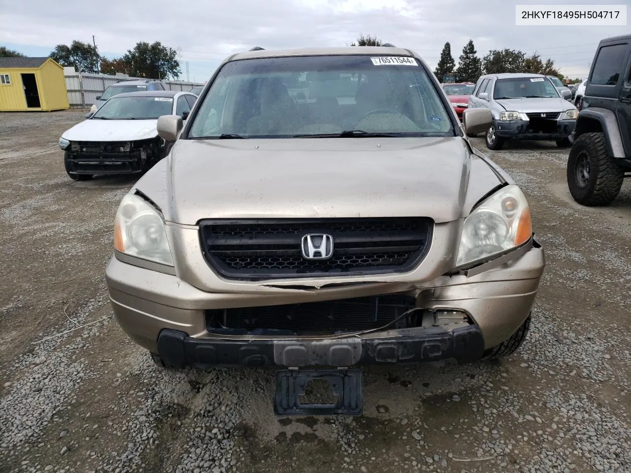 2005 Honda Pilot Ex VIN: 2HKYF18495H504717 Lot: 76511544