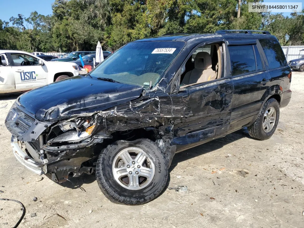 2005 Honda Pilot Ex VIN: 5FNYF18445B011347 Lot: 76557534