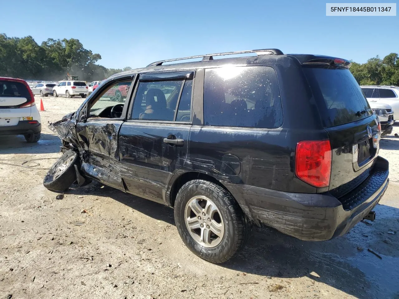 2005 Honda Pilot Ex VIN: 5FNYF18445B011347 Lot: 76557534