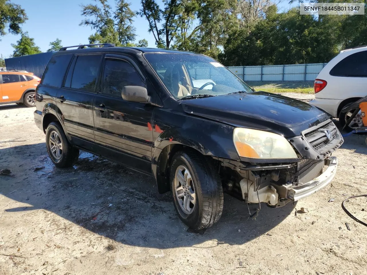 2005 Honda Pilot Ex VIN: 5FNYF18445B011347 Lot: 76557534