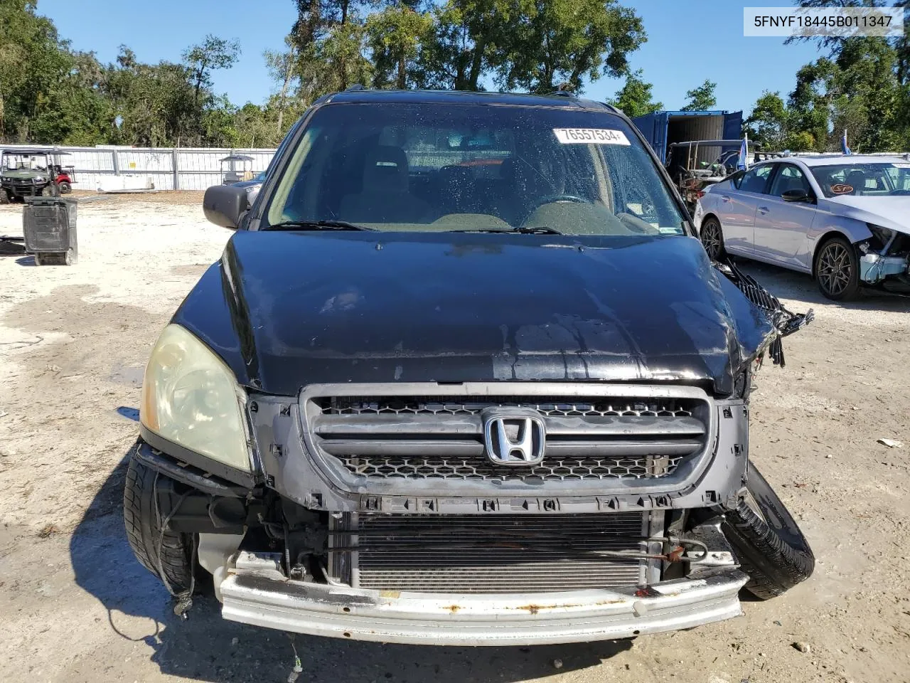 2005 Honda Pilot Ex VIN: 5FNYF18445B011347 Lot: 76557534