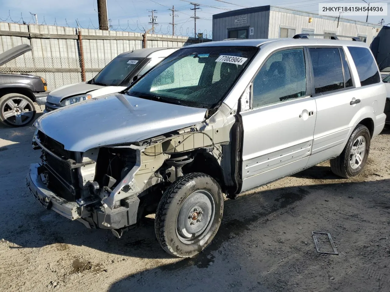 2005 Honda Pilot Ex VIN: 2HKYF18415H544936 Lot: 77083984