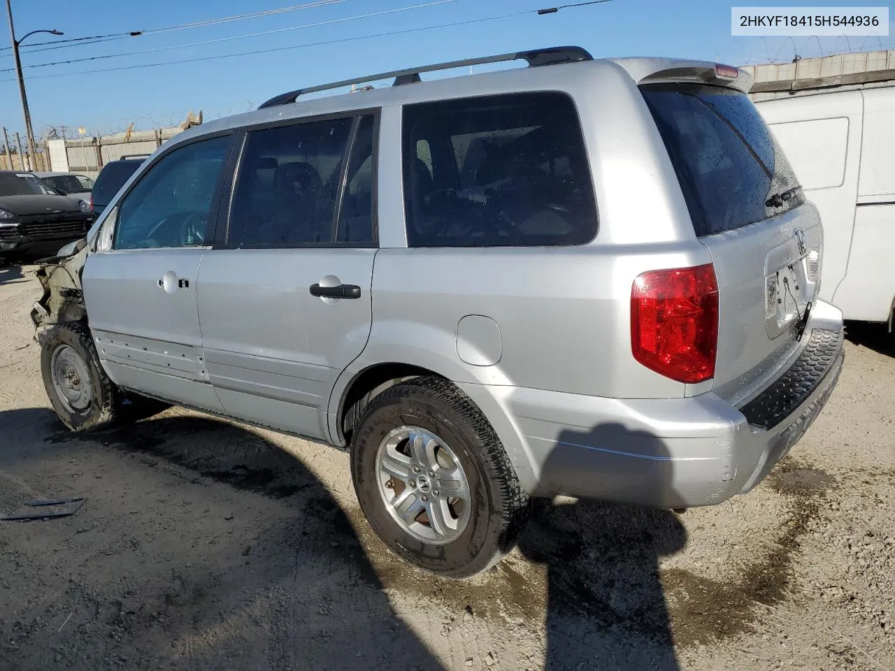 2005 Honda Pilot Ex VIN: 2HKYF18415H544936 Lot: 77083984