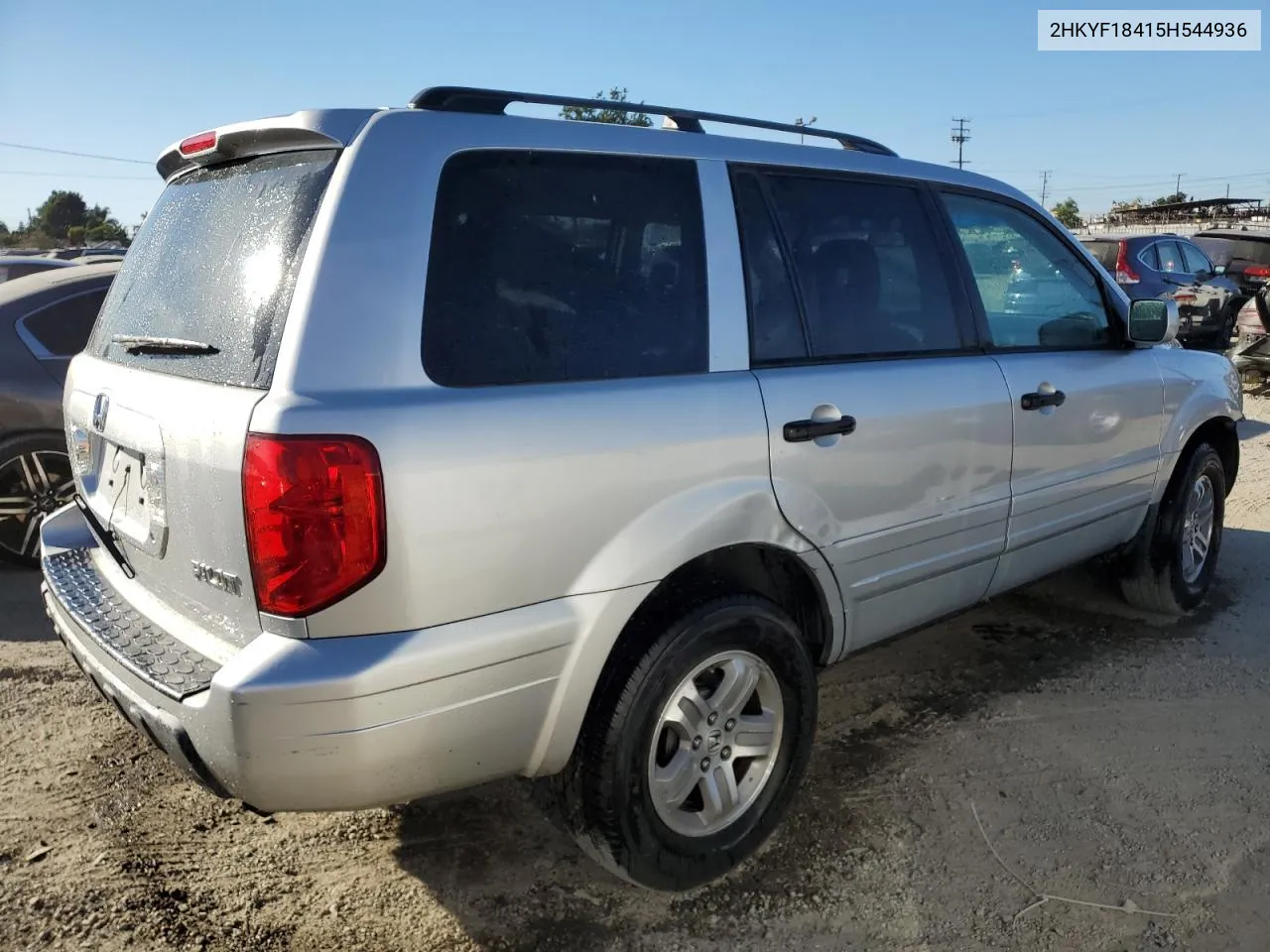 2005 Honda Pilot Ex VIN: 2HKYF18415H544936 Lot: 77083984