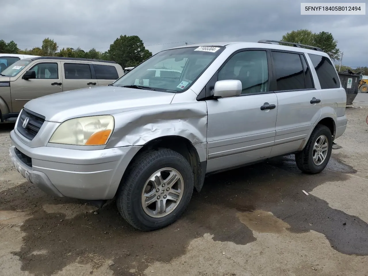 2005 Honda Pilot Ex VIN: 5FNYF18405B012494 Lot: 77465304