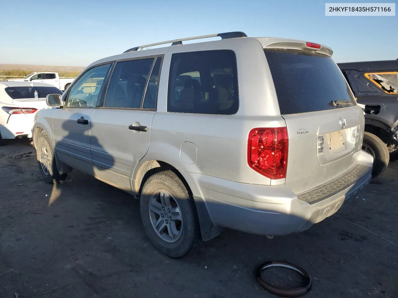 2005 Honda Pilot Ex VIN: 2HKYF18435H571166 Lot: 77813594