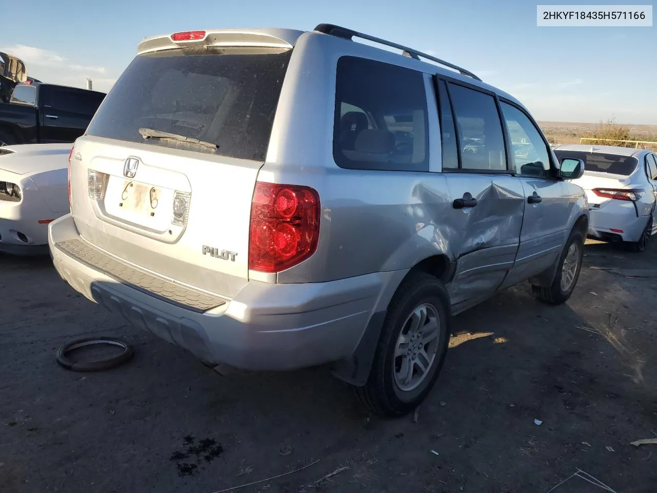 2005 Honda Pilot Ex VIN: 2HKYF18435H571166 Lot: 77813594