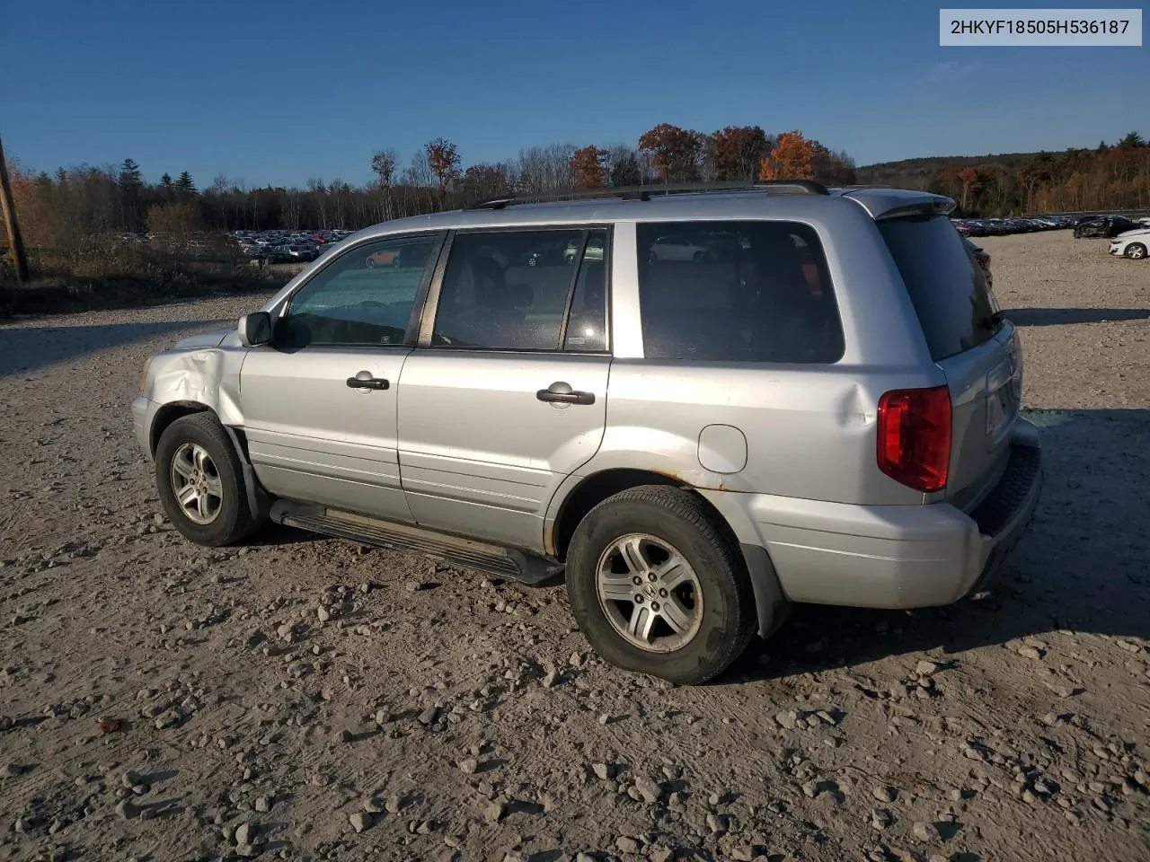 2005 Honda Pilot Exl VIN: 2HKYF18505H536187 Lot: 77864794