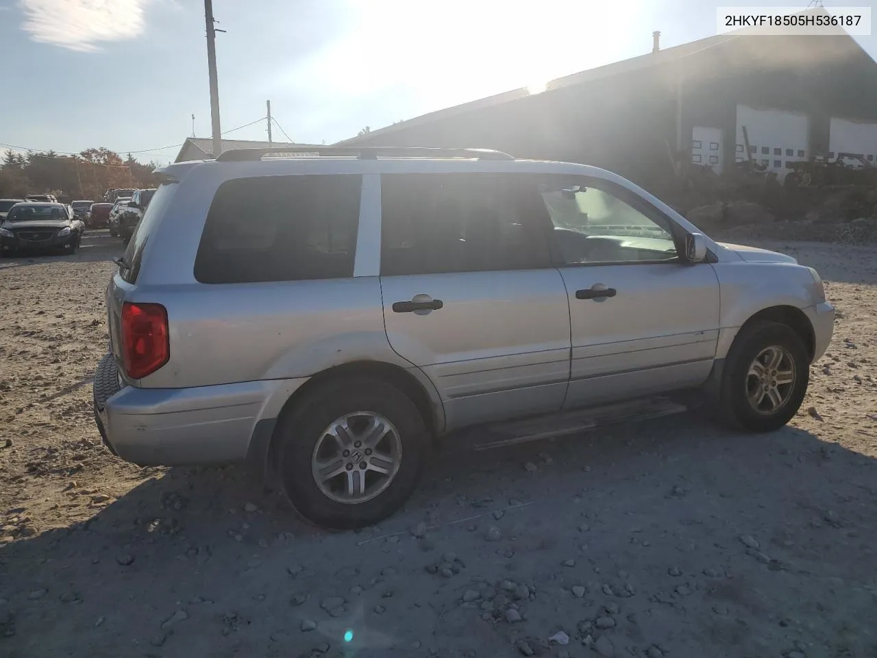 2005 Honda Pilot Exl VIN: 2HKYF18505H536187 Lot: 77864794