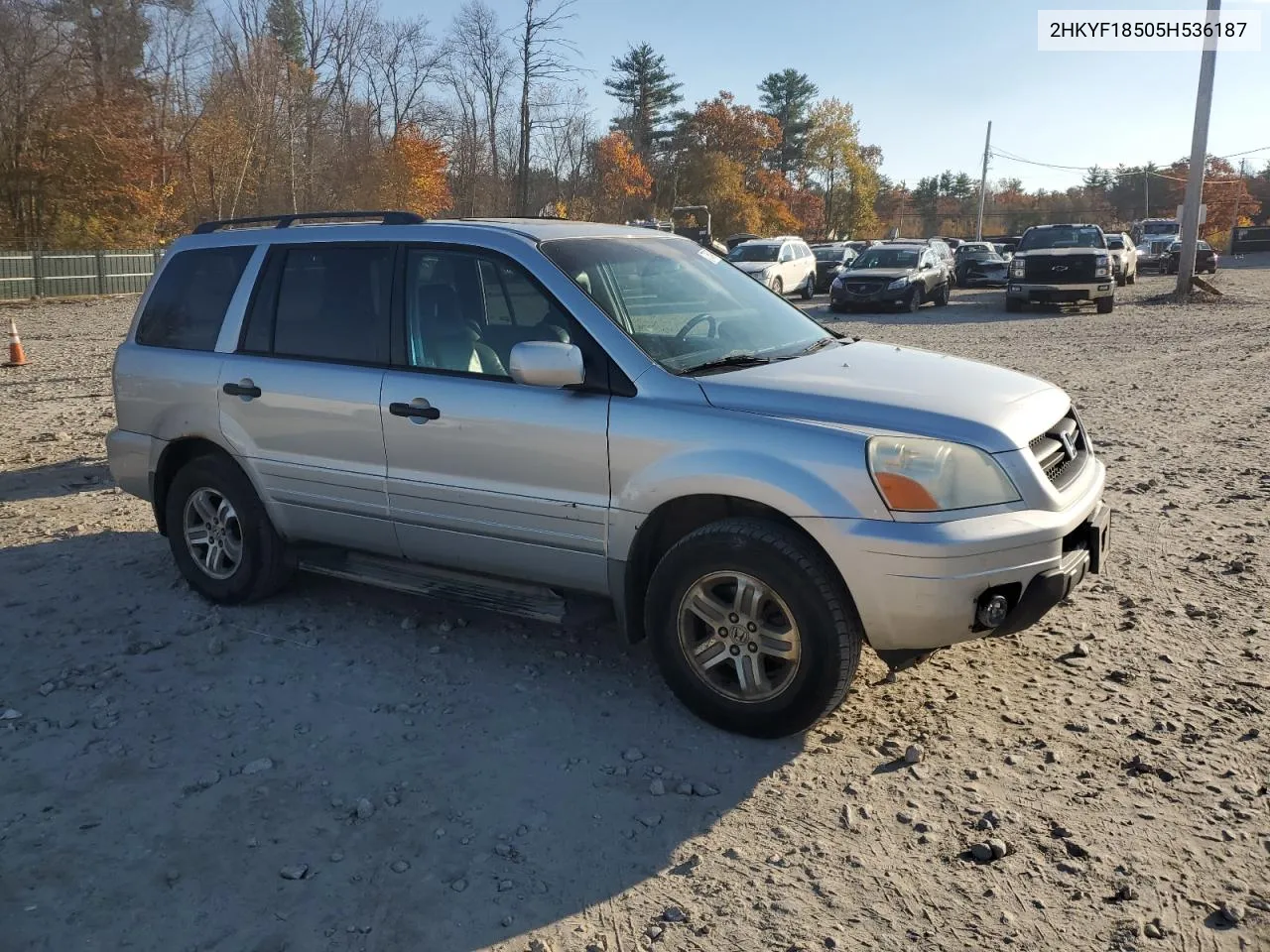 2005 Honda Pilot Exl VIN: 2HKYF18505H536187 Lot: 77864794