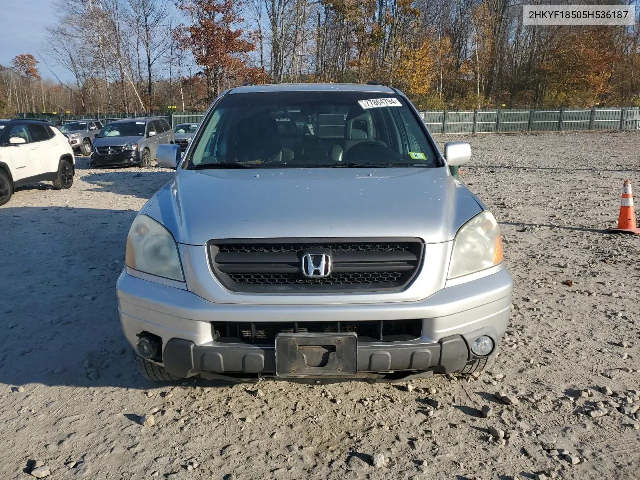 2005 Honda Pilot Exl VIN: 2HKYF18505H536187 Lot: 77864794