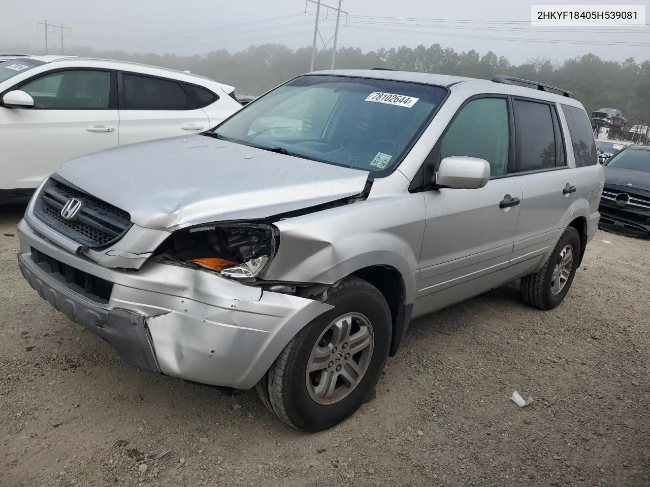 2005 Honda Pilot Ex VIN: 2HKYF18405H539081 Lot: 78102644