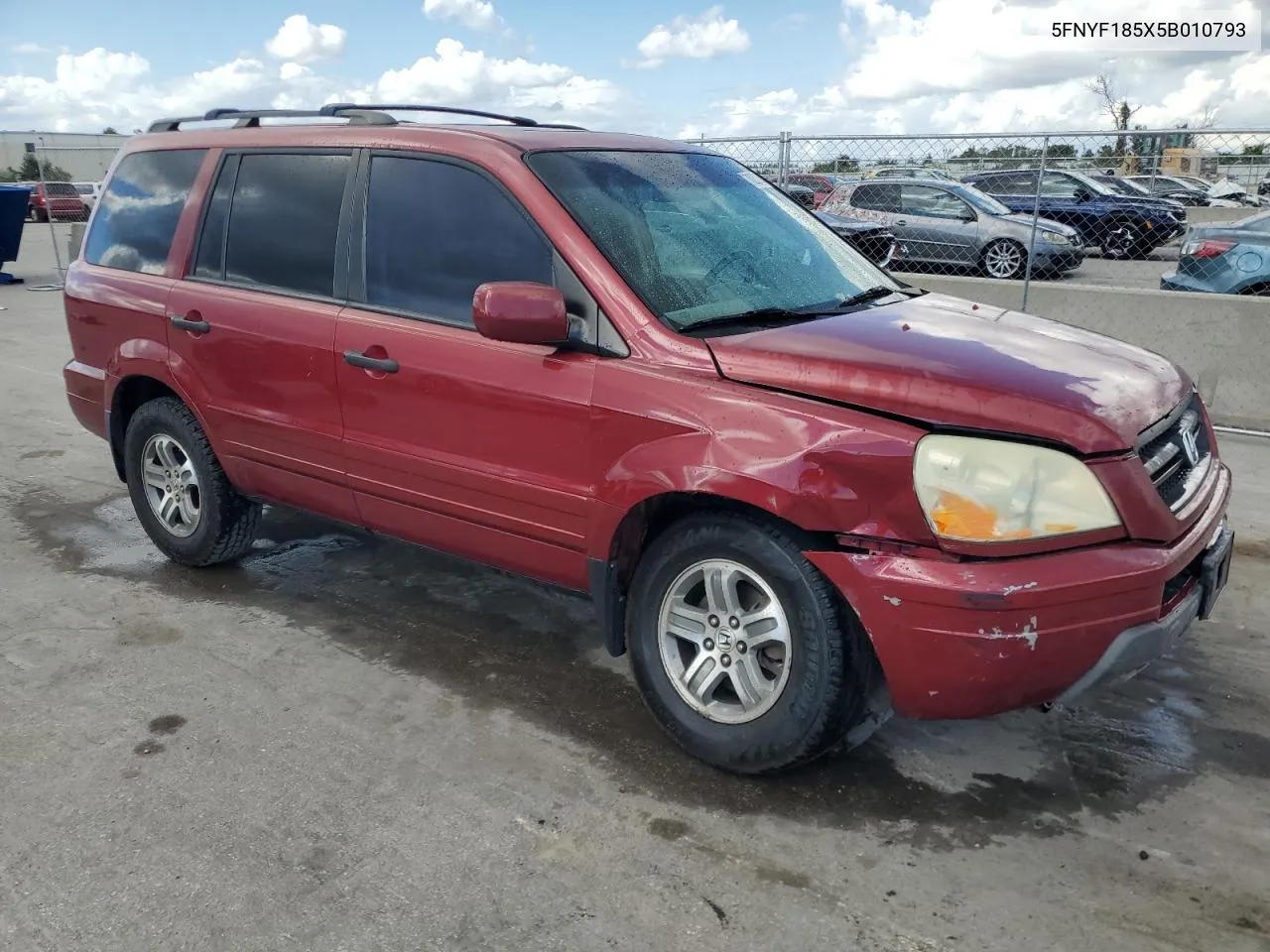 2005 Honda Pilot Exl VIN: 5FNYF185X5B010793 Lot: 78257194