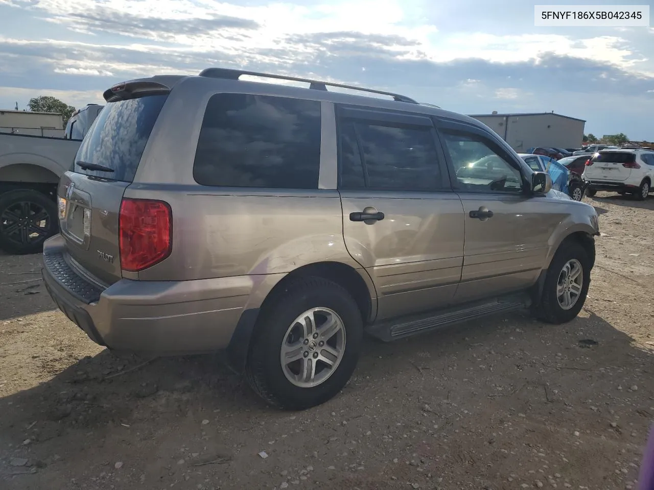 2005 Honda Pilot Exl VIN: 5FNYF186X5B042345 Lot: 78820834