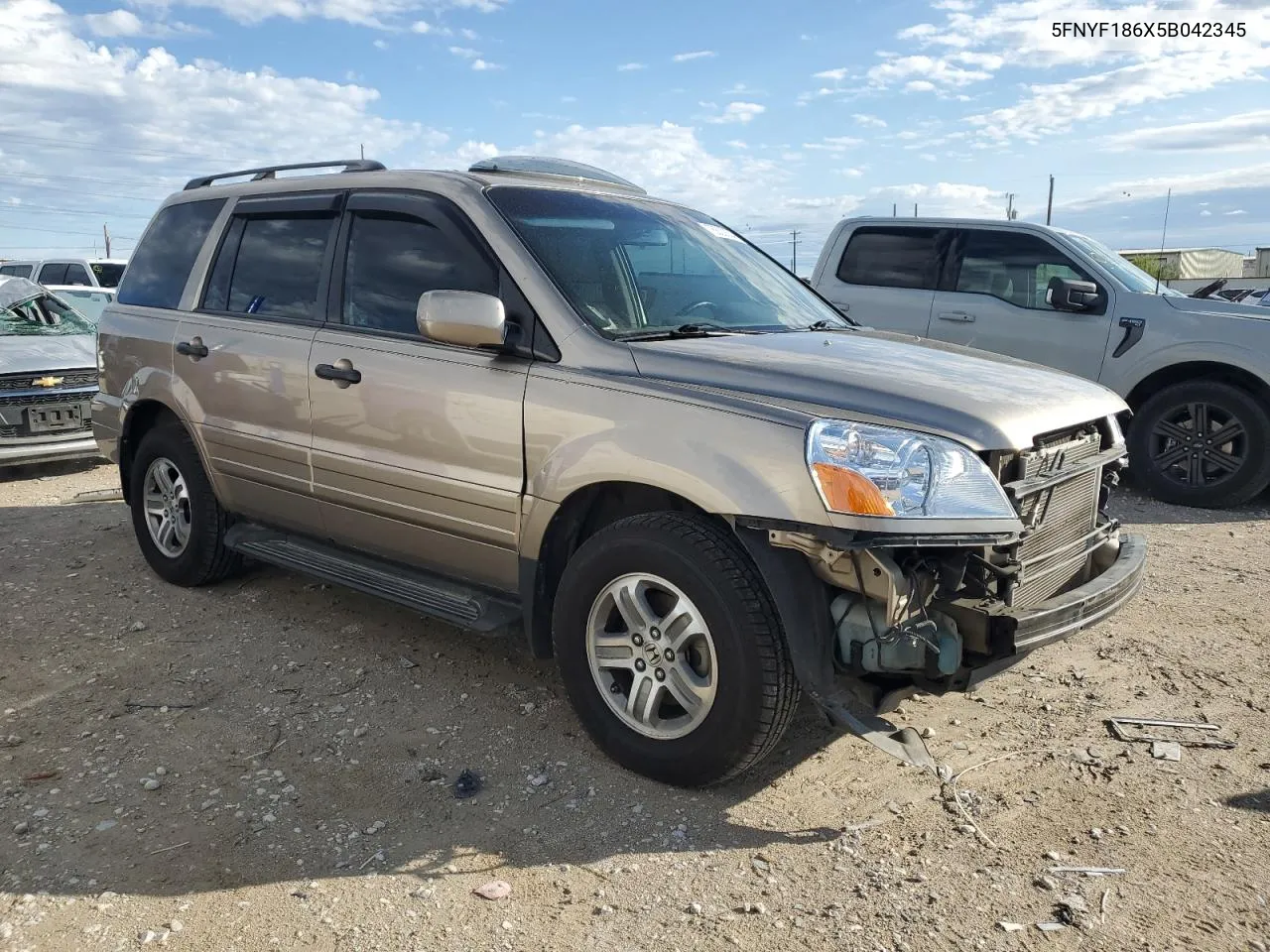 2005 Honda Pilot Exl VIN: 5FNYF186X5B042345 Lot: 78820834