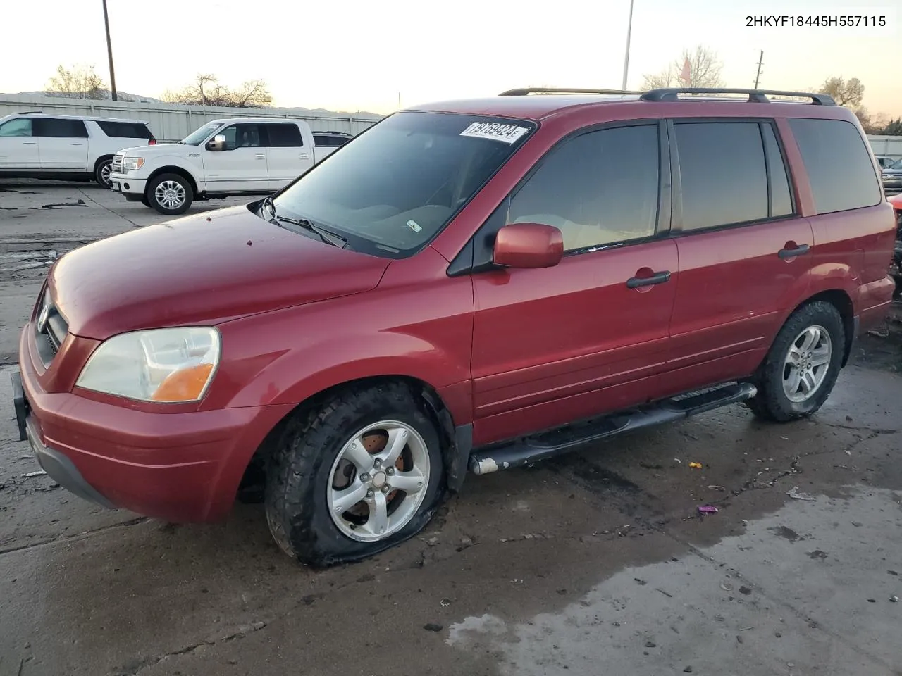 2005 Honda Pilot Ex VIN: 2HKYF18445H557115 Lot: 79759424