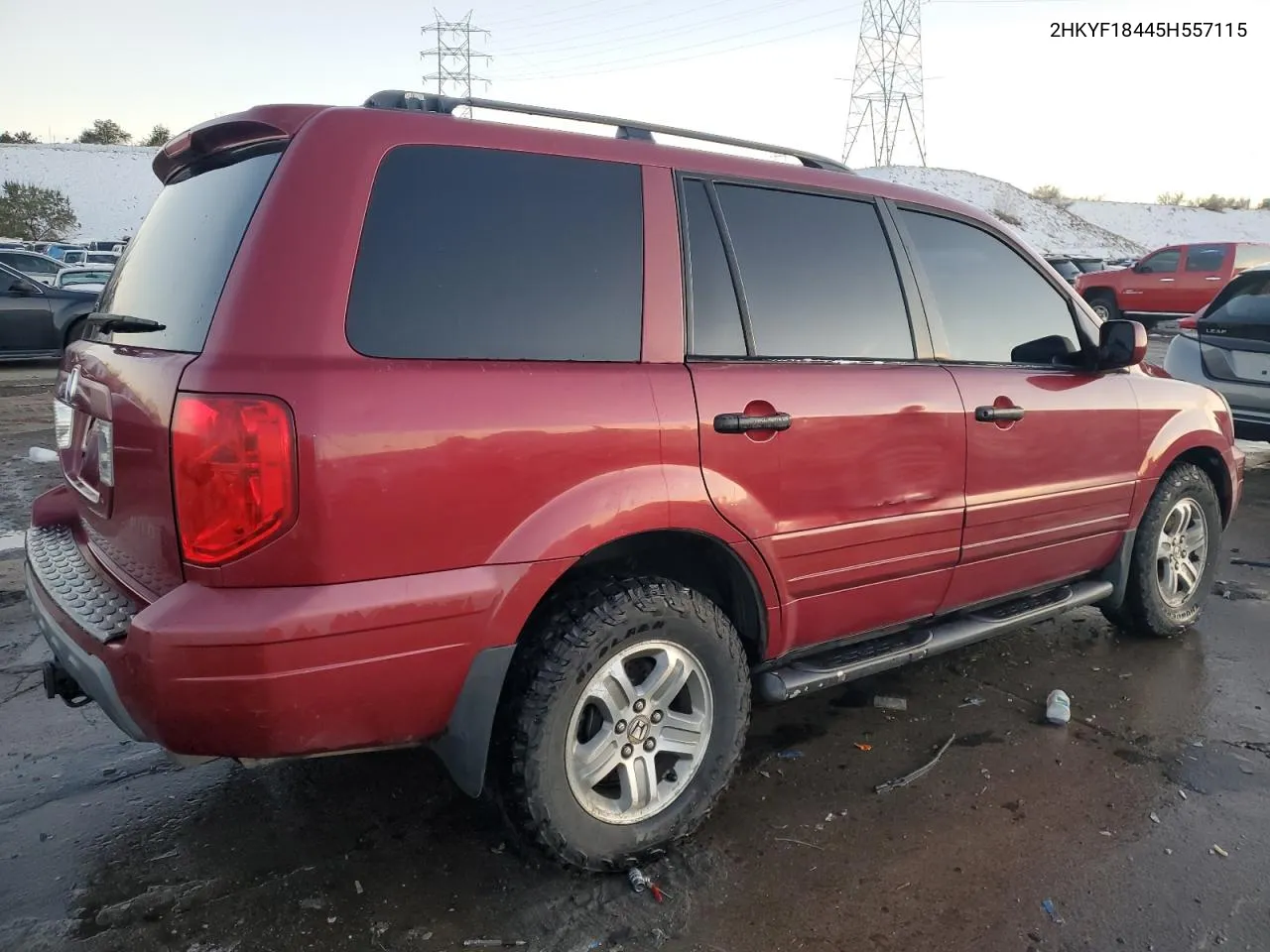 2005 Honda Pilot Ex VIN: 2HKYF18445H557115 Lot: 79759424