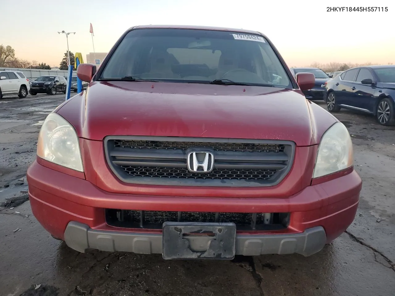 2005 Honda Pilot Ex VIN: 2HKYF18445H557115 Lot: 79759424