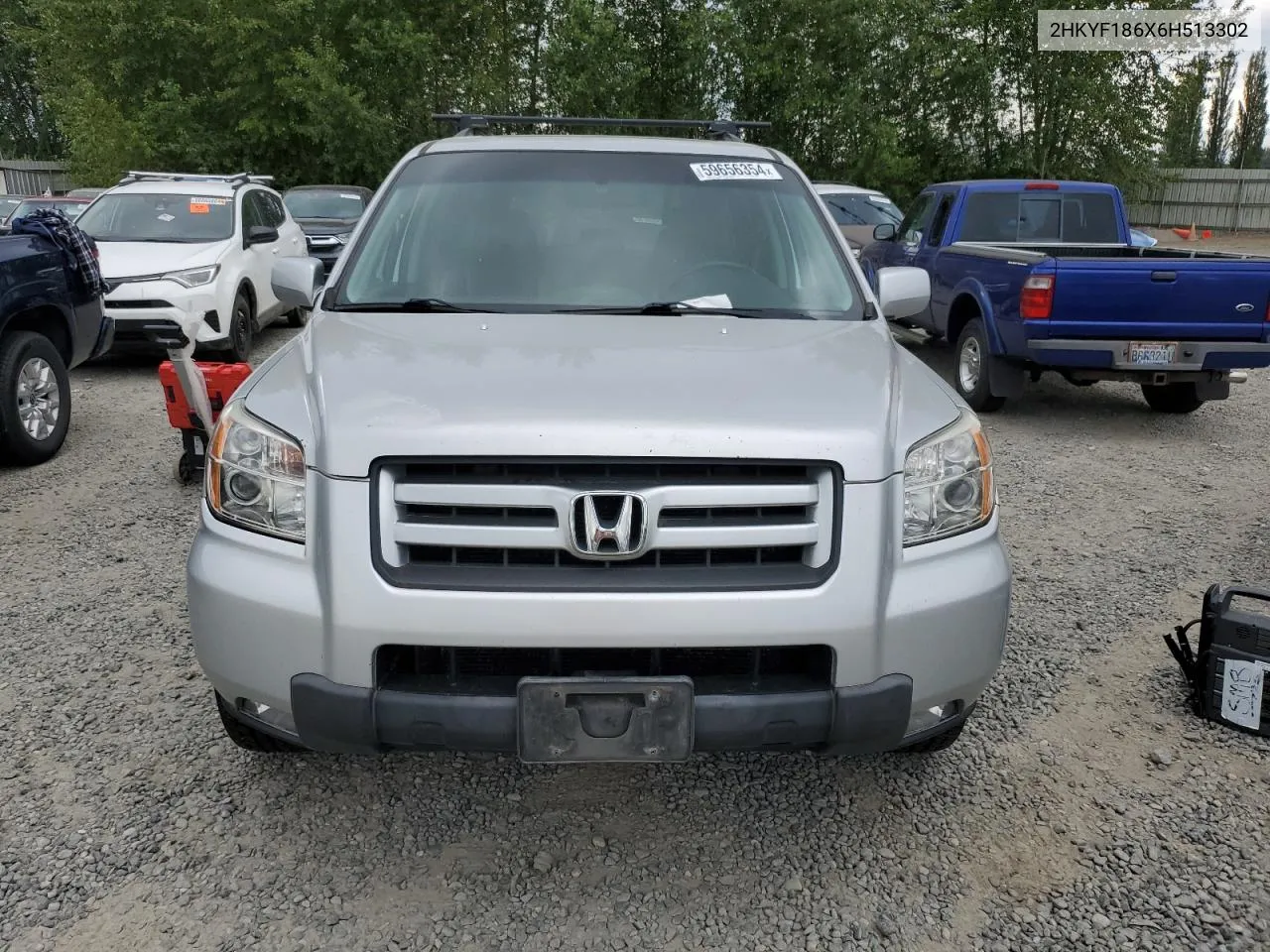 2006 Honda Pilot Ex VIN: 2HKYF186X6H513302 Lot: 59656354