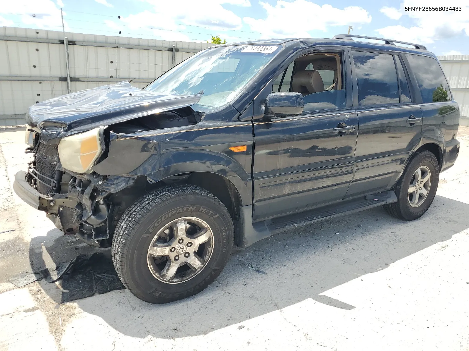 2006 Honda Pilot Ex VIN: 5FNYF28656B034483 Lot: 60493964