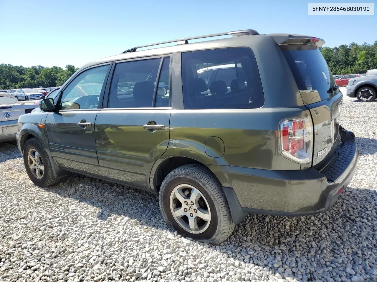 2006 Honda Pilot Ex VIN: 5FNYF28546B030190 Lot: 60691854