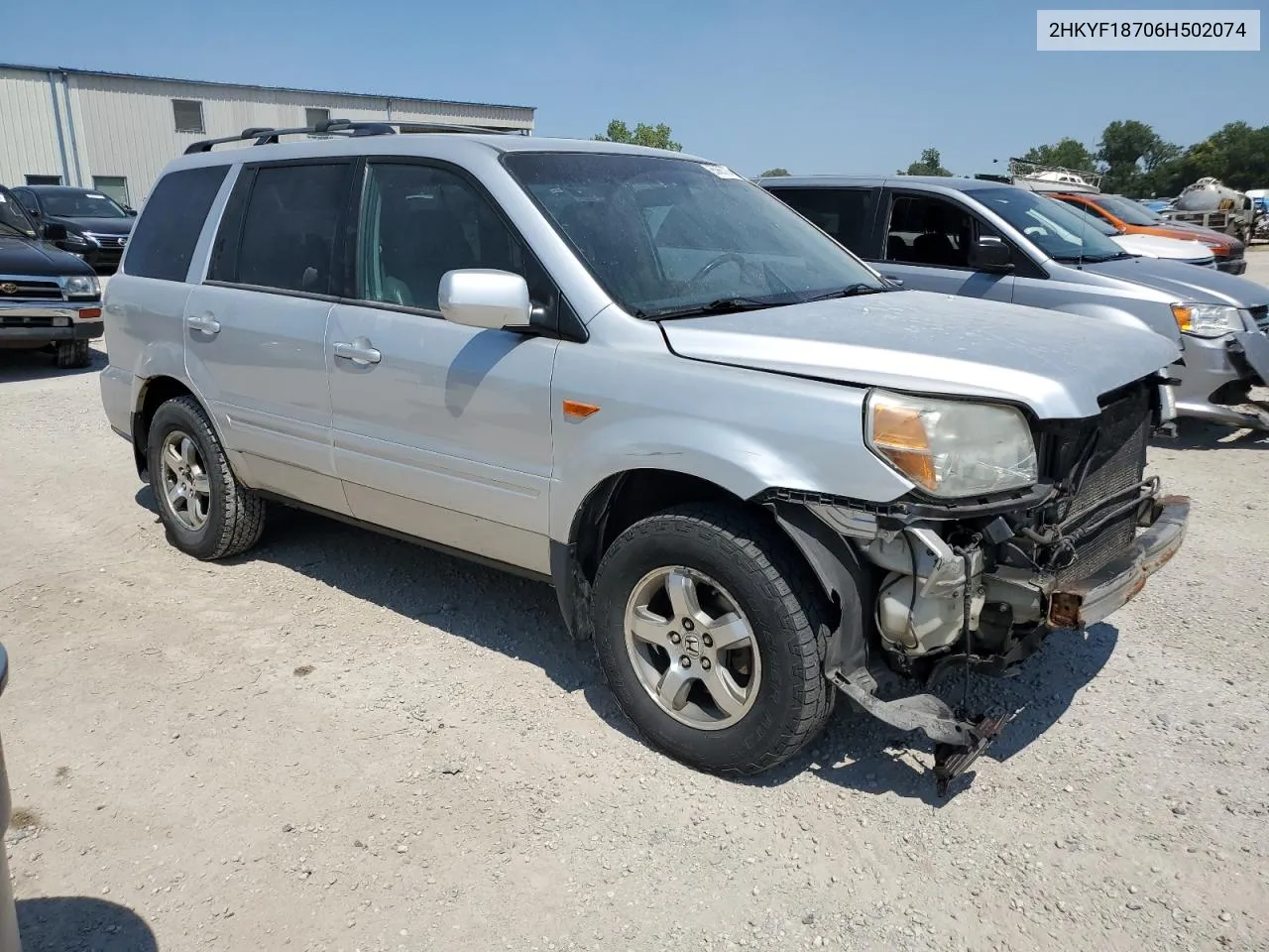 2006 Honda Pilot Ex VIN: 2HKYF18706H502074 Lot: 65965704