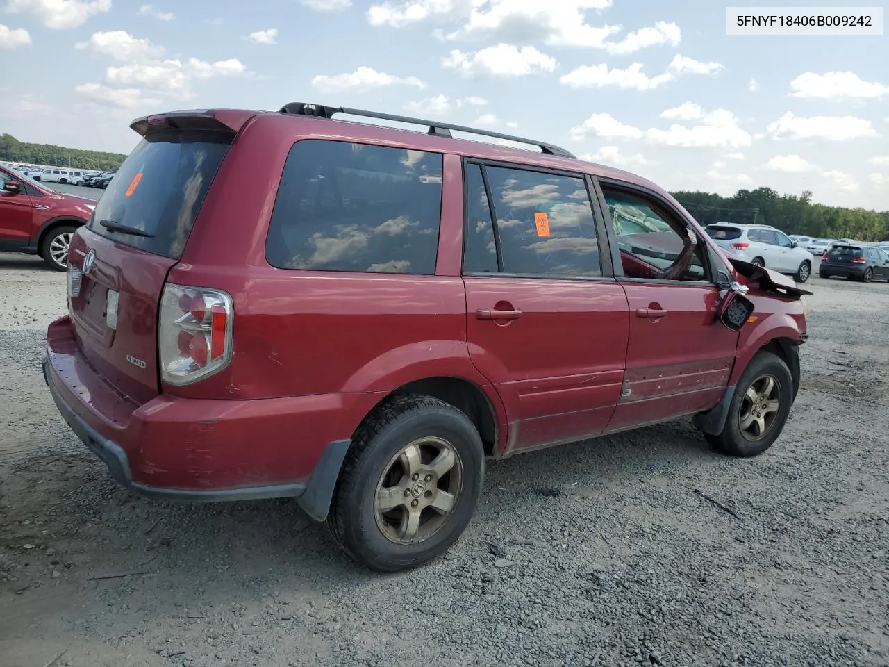 2006 Honda Pilot Ex VIN: 5FNYF18406B009242 Lot: 67539134