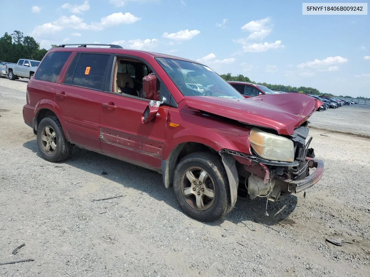 2006 Honda Pilot Ex VIN: 5FNYF18406B009242 Lot: 67539134