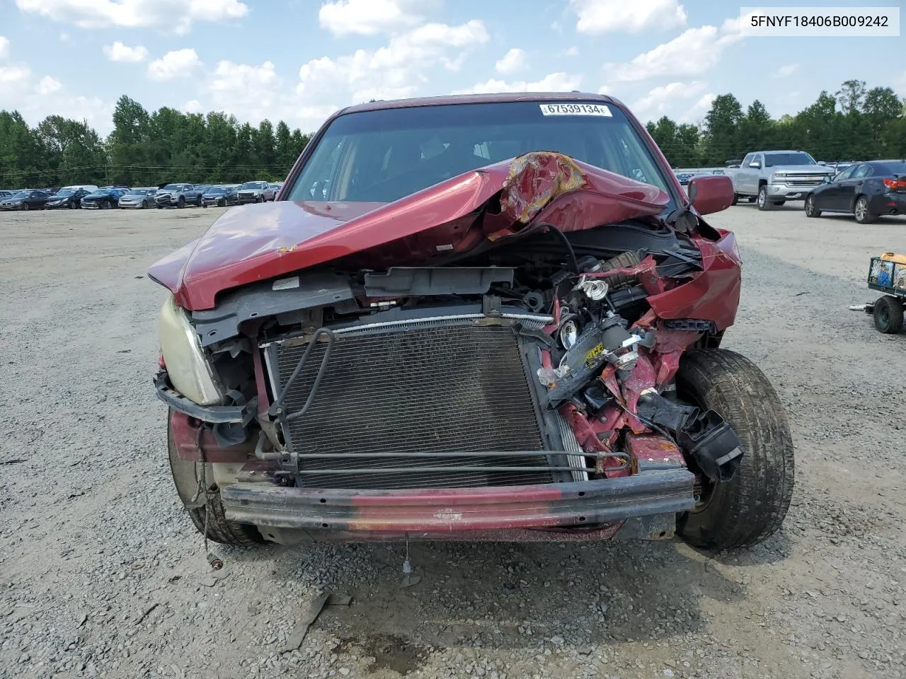 2006 Honda Pilot Ex VIN: 5FNYF18406B009242 Lot: 67539134