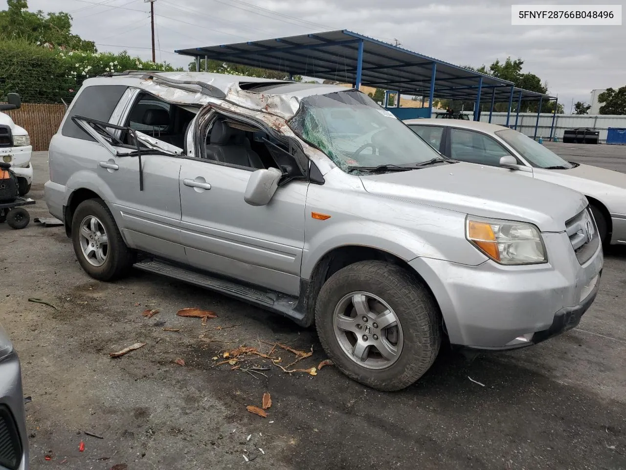 2006 Honda Pilot Ex VIN: 5FNYF28766B048496 Lot: 67803044