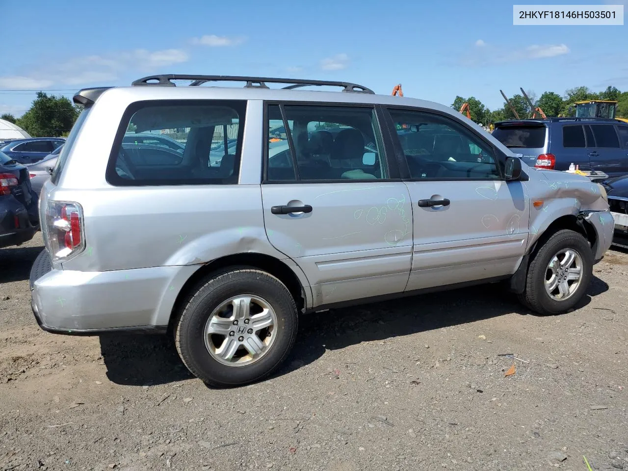 2006 Honda Pilot Lx VIN: 2HKYF18146H503501 Lot: 67862344