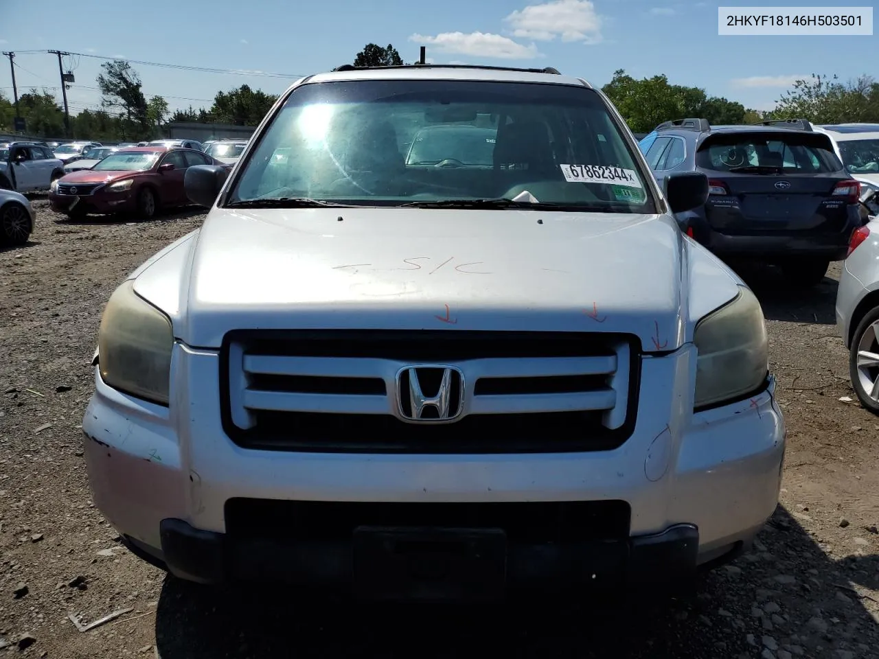 2006 Honda Pilot Lx VIN: 2HKYF18146H503501 Lot: 67862344