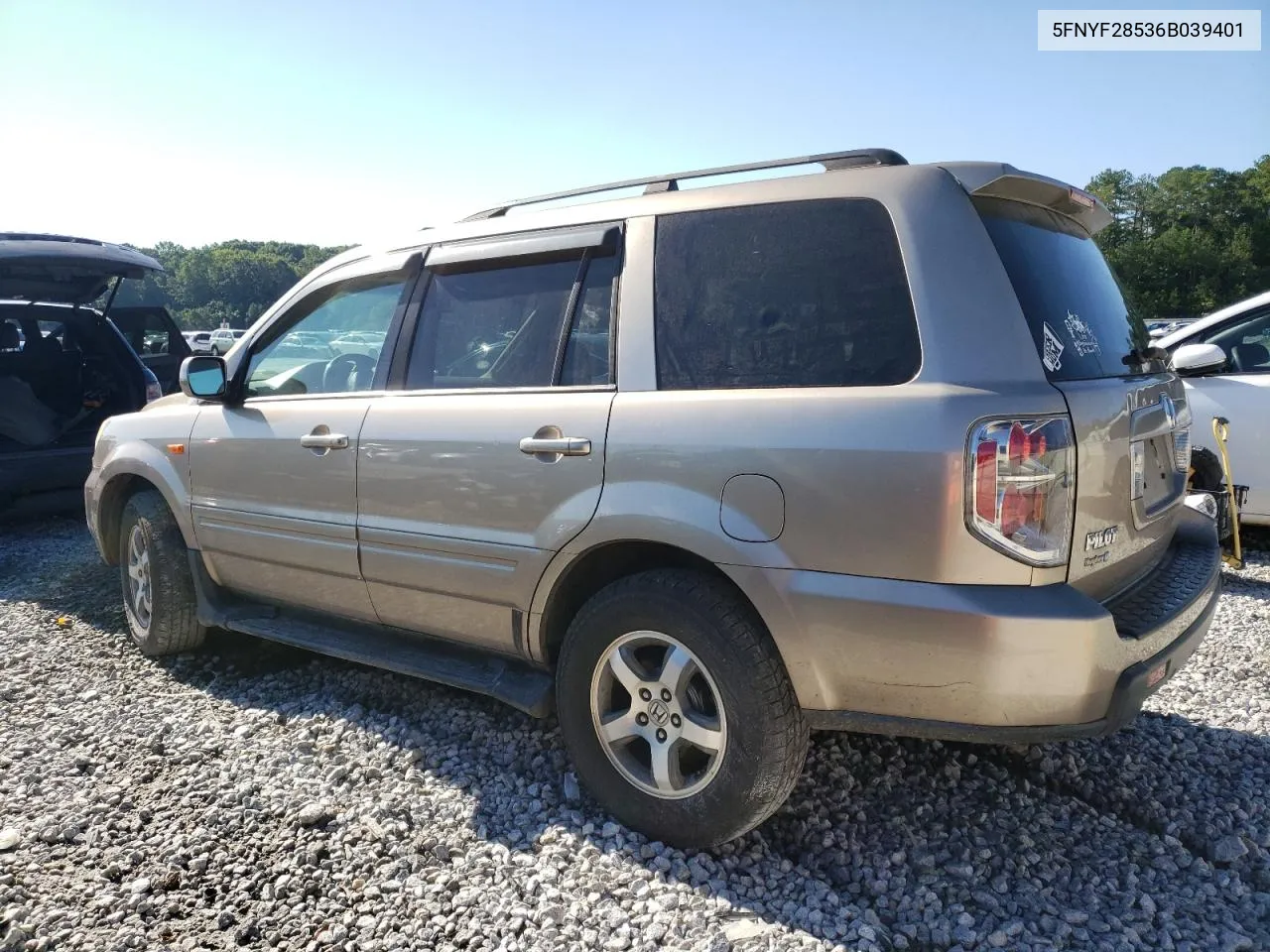 2006 Honda Pilot Ex VIN: 5FNYF28536B039401 Lot: 67869114