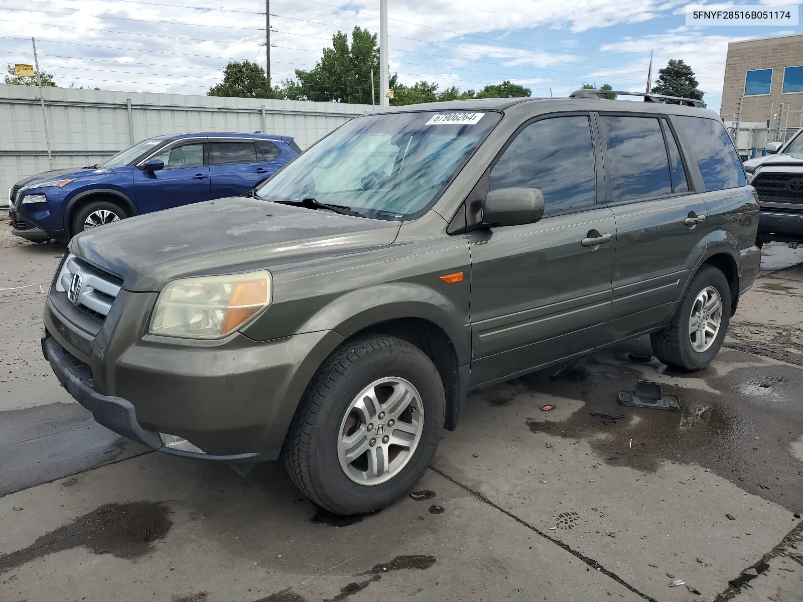 2006 Honda Pilot Ex VIN: 5FNYF28516B051174 Lot: 67906264