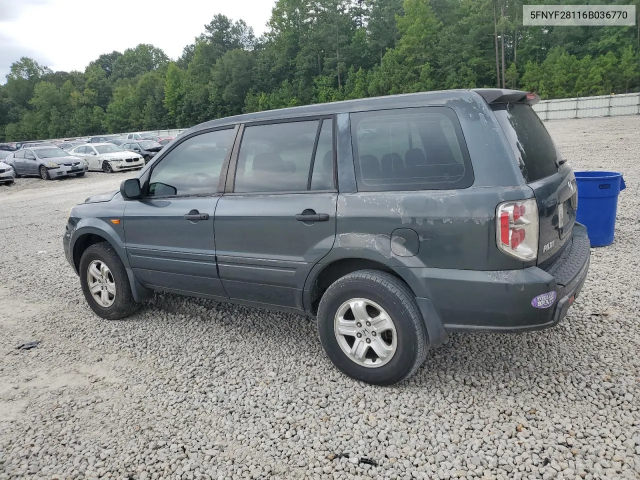 2006 Honda Pilot Lx VIN: 5FNYF28116B036770 Lot: 68094714