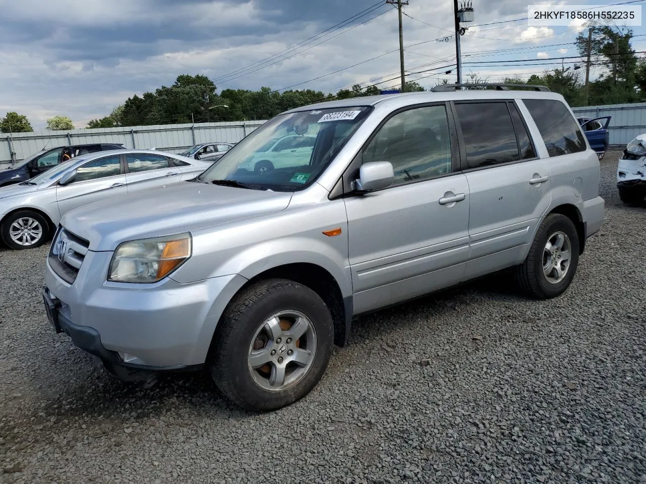 2006 Honda Pilot Ex VIN: 2HKYF18586H552235 Lot: 68223194