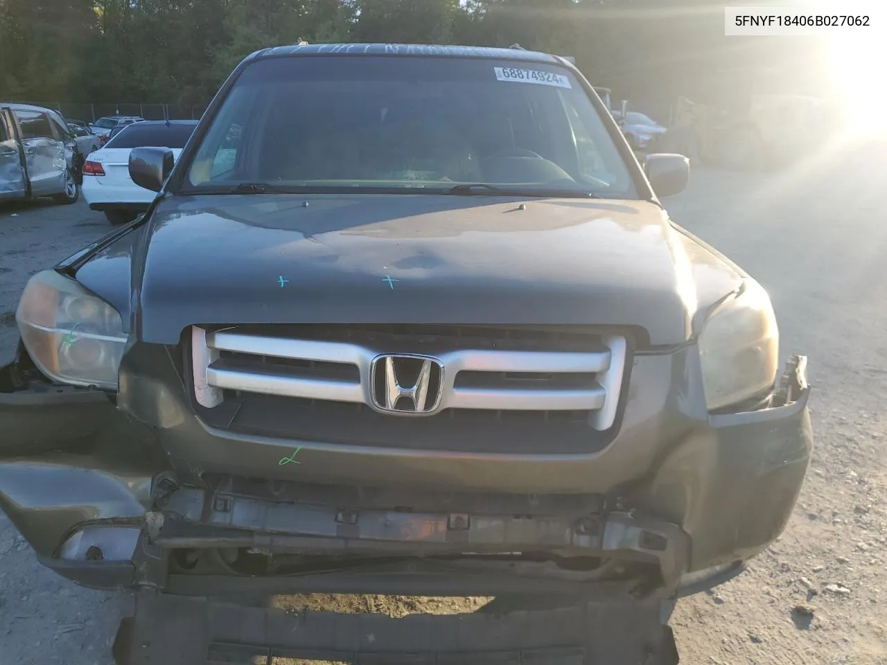 2006 Honda Pilot Ex VIN: 5FNYF18406B027062 Lot: 68874924