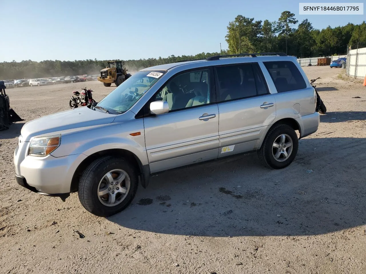 2006 Honda Pilot Ex VIN: 5FNYF18446B017795 Lot: 69042664