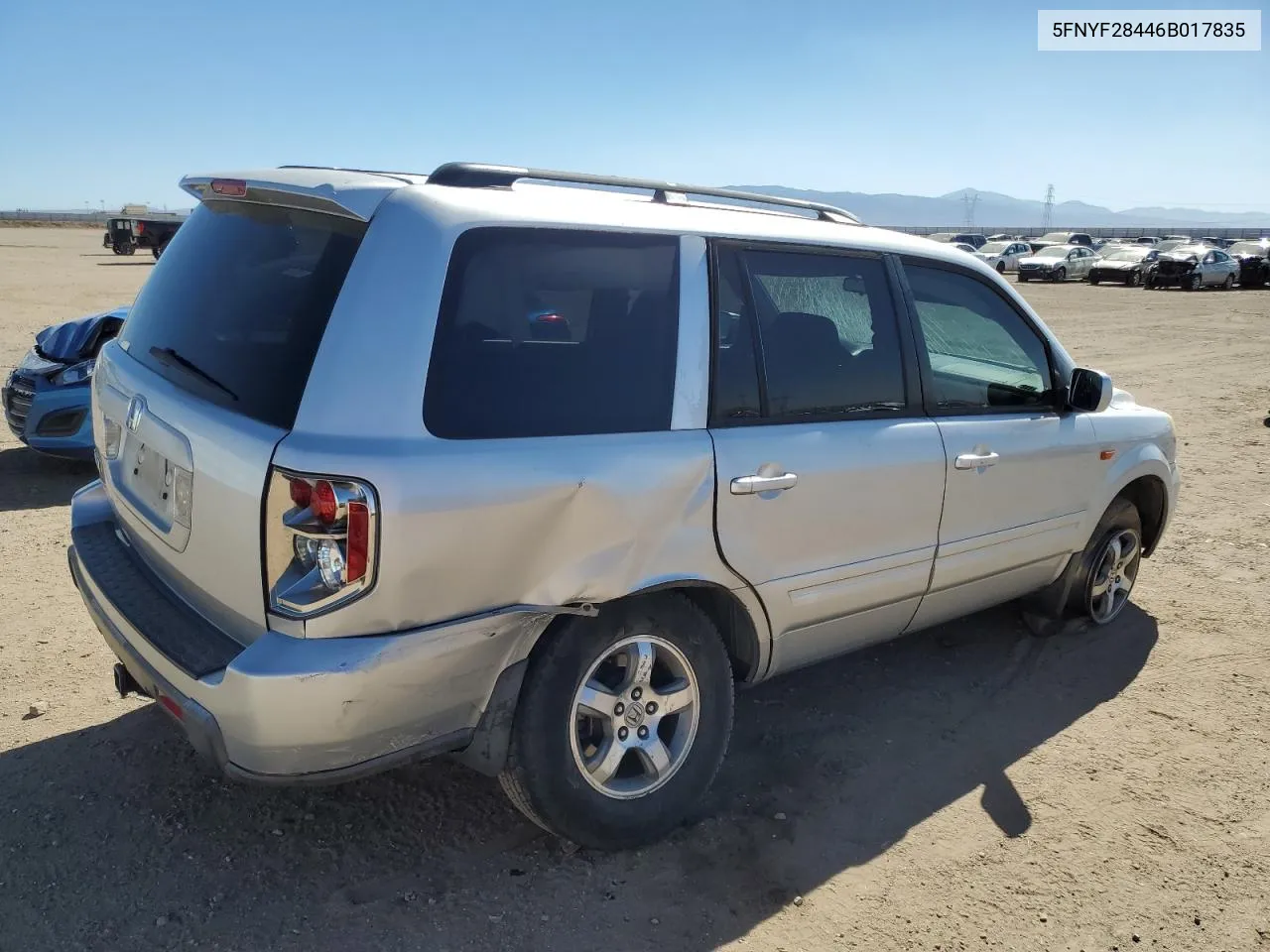 2006 Honda Pilot Ex VIN: 5FNYF28446B017835 Lot: 69247404