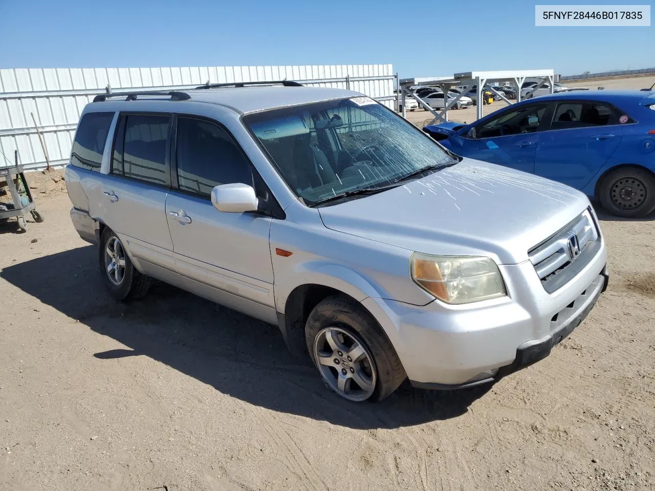 2006 Honda Pilot Ex VIN: 5FNYF28446B017835 Lot: 69247404